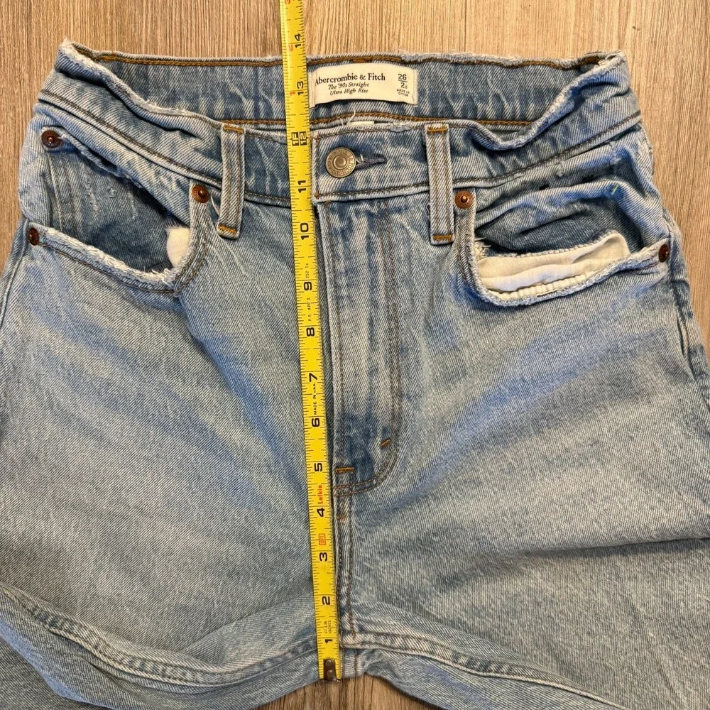 Abercrombie & Fitch Womens 26/2S 90s Straight Ultra High Curve‎ Love Slit Hem
